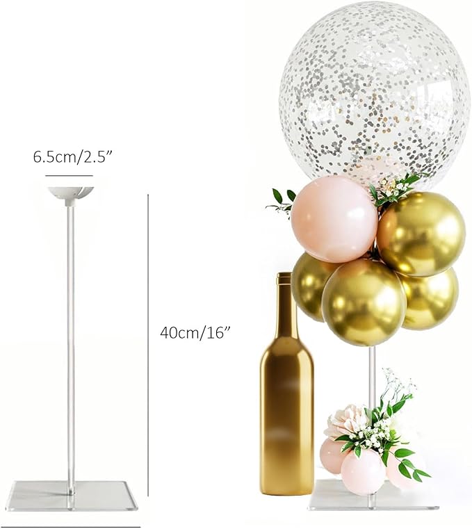 6 Pack Reusable Acrylic Clear Balloon Stands - Image 4