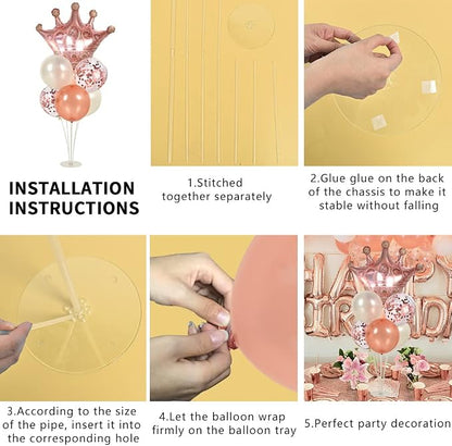 Rose Gold Balloon Stand Kit For Table 2 Set - Image 3