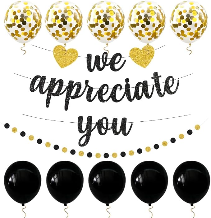 We Appreciate You Banner Thank You Party Decoration Supplies Employee by PEIQICHU