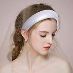 Wide Headbands for Women,2PCS Soft Leather Padded Headband Black Sliver,Fashion Dressy Head Band Comfortable Hairbands for Daily Prom Party Head Accessories