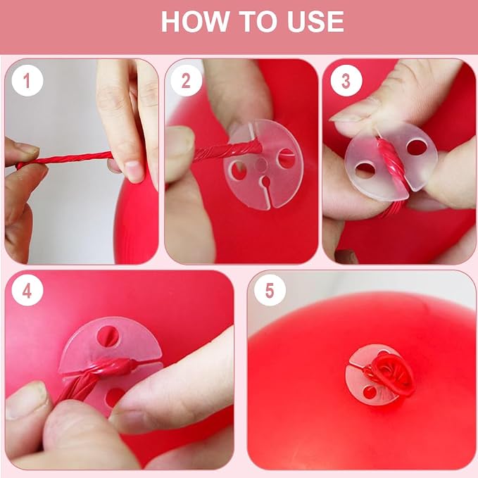 CRASPIRE 200Pcs Clear Balloon Sealer Clips Plastic Transparent Round Balloons - Image 6