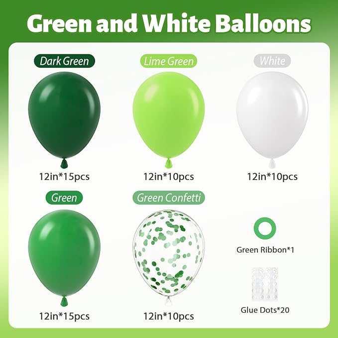 60Pcs Green Balloons 12inch - Image 2