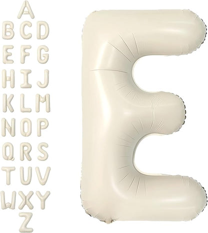 SUWEN 40 Inch Cream Large E Letter Balloons Big Foil Helium A-Z | Jumbo Mylar by SUWEN