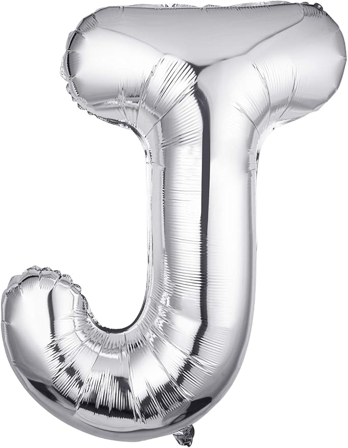 Single Aluminum Hanging Foil Film Silver Letter Balloons J 40 Inch | by FFNIU
