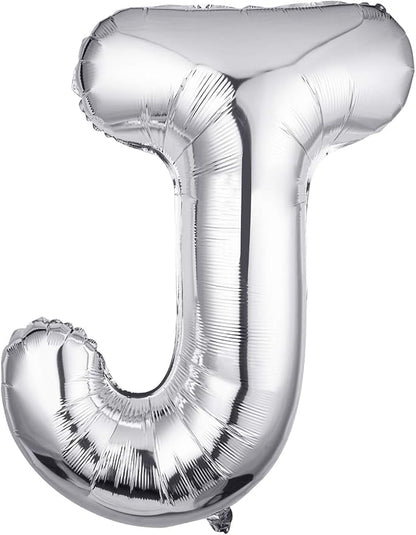 Single Aluminum Hanging Foil Film Silver Letter Balloons J 40 Inch | by FFNIU