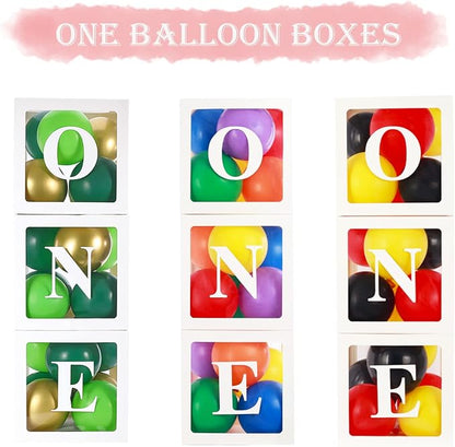 First Birthday Decorations for Boy Girls, ONE Balloon Boxes - Image 2