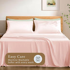 TOSMO Luxury Pillow Case Set of 2 - Cooling Viscose Derived from Bamboo - Oeko-TEX, Breathabl Silky Soft Pillow Cases with Envelope Closure (King / 20x40, Pale Pink)