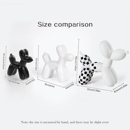 Notakia Large White Cute Ceramics Balloon Dog Statue Crafts Living Room Desktop - Image 9