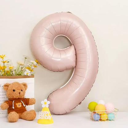 LilyZheng Pastel Pink Number 9 Foil Balloon Set - Image 3