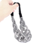 DIGUAN Hollow out Synthetic Hair Braided Headband Hairpiece Women Girl Beauty accessory for Women (Salt Pepper)