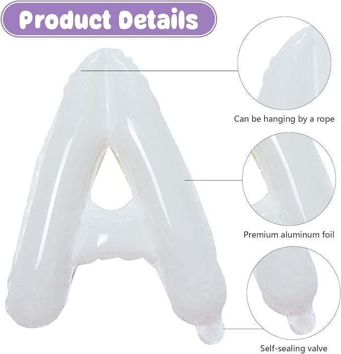 29PC Pink Purple Happy Birthday Balloon Banner, 16 Inch Foil Letters Letter - Image 5