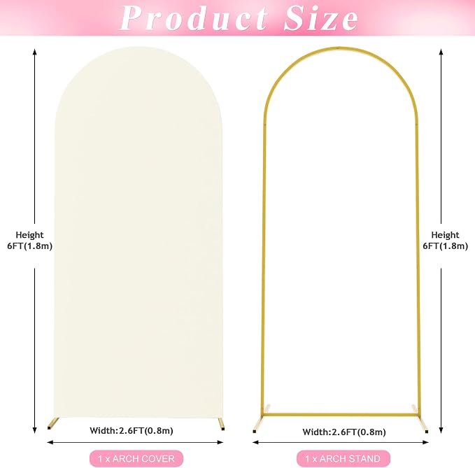 6FT Arch Backdrop Stand and Cover Set, Arch Stand - Image 2