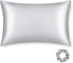 ALASKA BEAR 20 by 54 Silk Pillowcase Couple Womens and Mens Pillow Slip Washable, Body Size(1 Pack, Silver Grey)