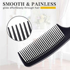 4 Pieces Combs for Women and Man, Premium Black Carbon Fiber Hair Comb Set for Teasing and Parting, Professional Combs for Hair Stylist, Fine and Wide Tooth Styling Comb for All Hair Types