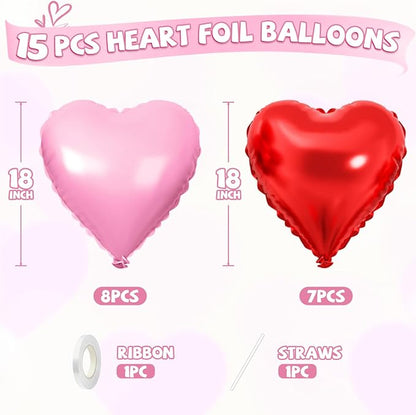 Pink Red Heart Balloons - Image 2