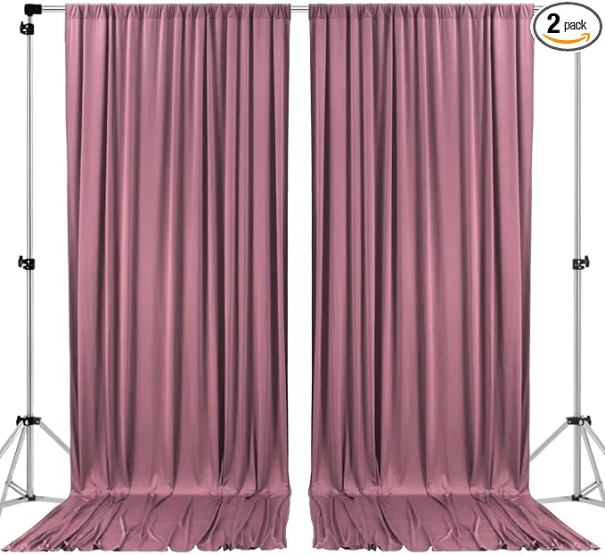 AK TRADING CO. 10 feet x 10 feet Dusty Rose Polyester Backdrop Drapes Curtains by Fabrics%7CEventDecor%7CCrafts%7CUpholsteryFoam