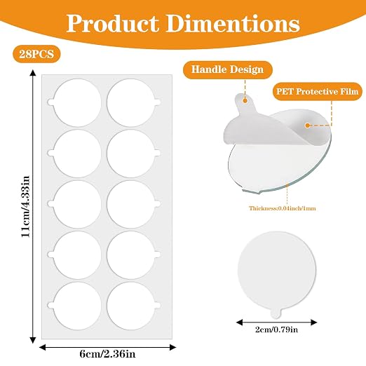 Tyqour 280PCS Clear Sticky Dots Double Sided Tape Dots Non Damaging Wall | - Image 3