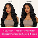 Lashey Seamless Clip in Hair Extensions Human Hair #1 Jet Black Body Wave 7pcs 110g 16 Inch Invisible PU Weft Clip in Hair Extensions for Women