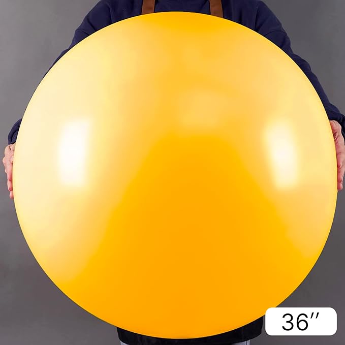 PartyWoo Yellow Mustard Yellow fall Latex Helium Balloons 4pcs | 36 Inch - Image 2