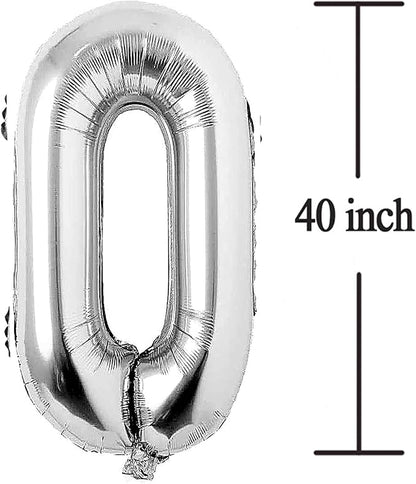 Silver 60 Number Balloons Big Giant Jumbo Large Number 60 Foil Mylar Balloons - Image 3