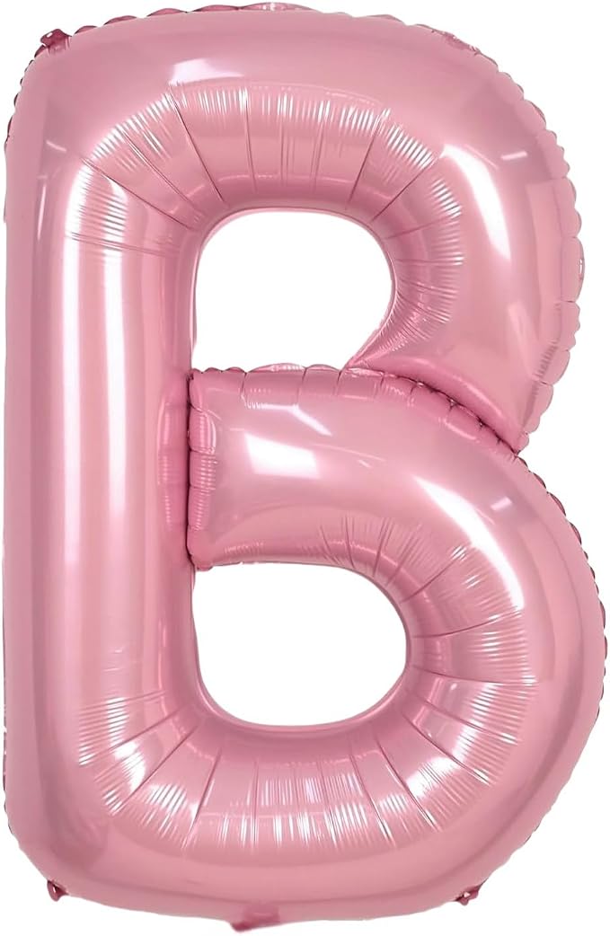 Pink Letter B Balloons, B Balloon 40 Inch Foil Helium B Balloon Letter | Pink B by BBPOOL