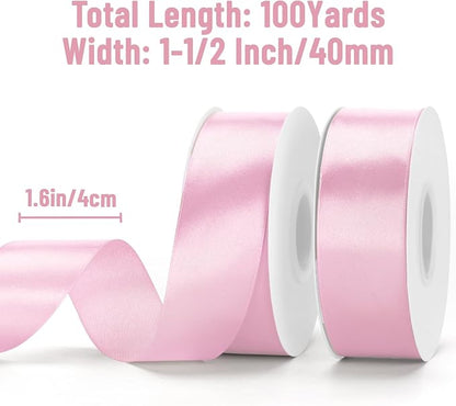 KINGLAKE Pink Satin Ribbon - Image 2