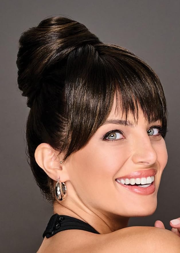 Hairuwear Hairdo Trendy Fringe and Bun Hairpiece With Fashionable Bangs and Side Piece, R1416T Buttered Toast