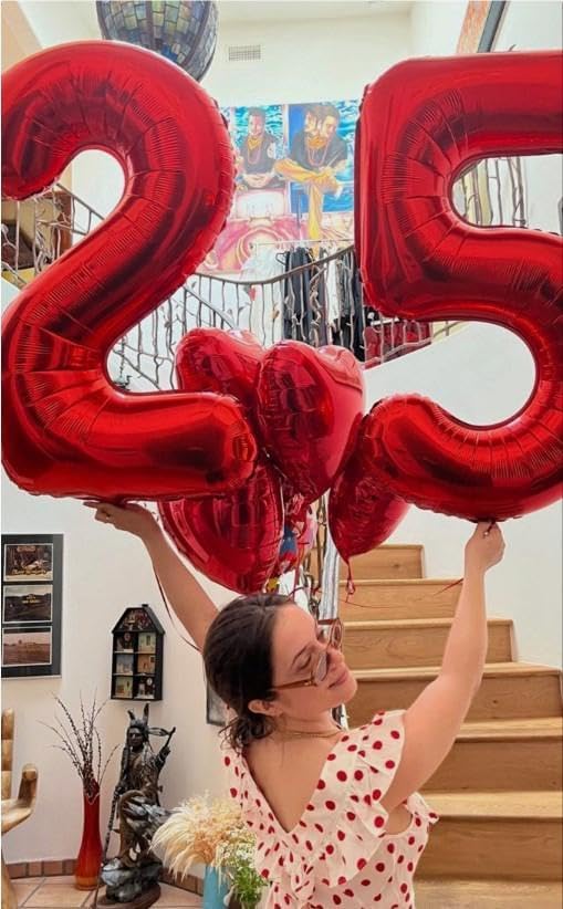 Red Number 5 Balloon 40 inch, Balloon numbers party supplies, deco photo shoot - Image 7