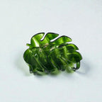 Green Monstera Leaf Hair Clip – Large Boho Acetate Hair Claw, Stylish Plant Leaf Hair Clamp, Trendy Hair Accessories, Gift for Plant Lovers & Her