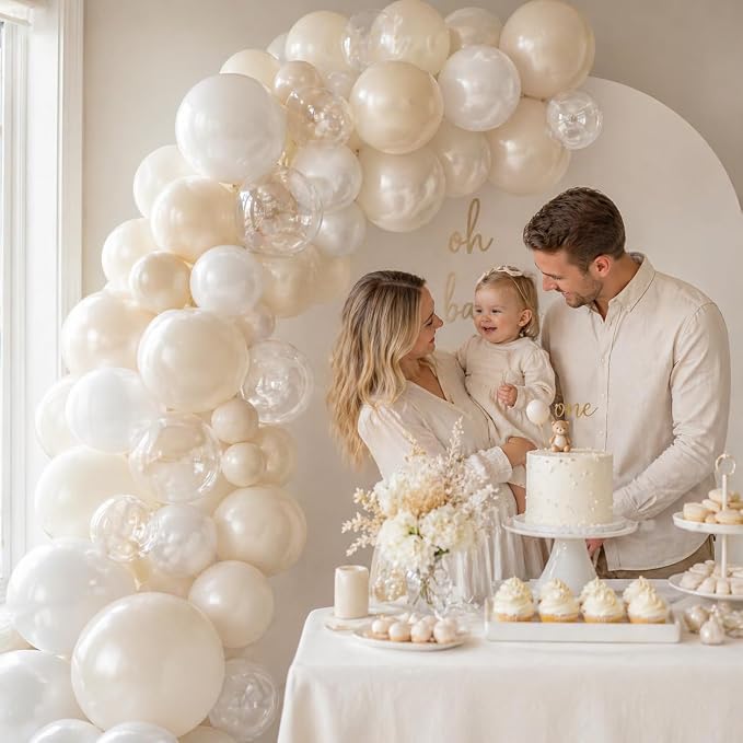 Pearl White Balloons, 12 Inch Double Stuffed Pearl Balloons - Image 4
