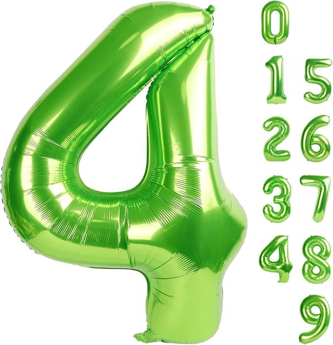 4 Balloon Number 40 Inch Light Green Balloons by Mluchee