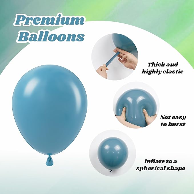 12inch Blue and Green Balloons - Image 3