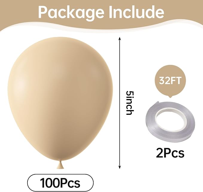 Beige Balloons, Birthday Decoration, Wedding Party, Baby Shower Decorations - Image 2