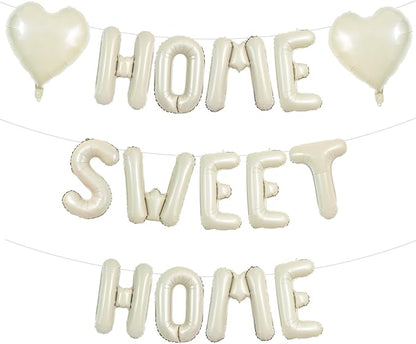 TONIFUL 16 Inch Cream White HOME SWEET HOME Letter Balloon Decorations | by TONIFUL