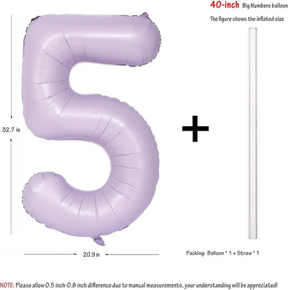40 In Matte Purple Number Balloons Helium Foil Mylar Balloon Digital 5 | Perfect - Image 2