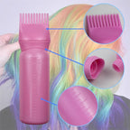 4 Pack Root Comb Applicator Bottle, Hair Oil Applicator, Oil Comb Applicator Bottle for Hair Dye Shampoos Hair Salons (Black+White+Purple+Pink)