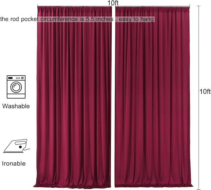 AK TRADING CO. 10 feet x 10 feet Polyester Backdrop Drapes Curtains Panels - Image 3