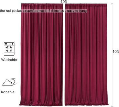 AK TRADING CO. 10 feet x 10 feet Polyester Backdrop Drapes Curtains Panels - Image 3