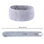 Facial Spa Headbands 4 PCS , Makeup Shower Bath Wrap Sport Headband Terry Cloth Stretch Towel with Magic Tape (Gray)