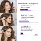 Detangler Brush for Curly Hair, Lightweight Curly Hair Brush with Vented Design for Easy Glide, Effortlessly Detangles Without Pulling or Snagging, Suitable for All Wet and Dry Hair Types (Pruple)