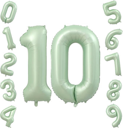 40 Inch Olive Green Number 10 Balloon by TNCDJKPA
