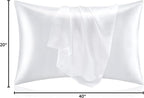 BEDELITE Satin Pillowcase for Hair and Skin, Super Soft and Cooling Similar to Silk Pillow Cases 2 Pack with Envelope Closure, Gift for Women Men(20"x40" King Size, White)