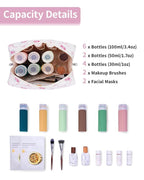 Narwey Makeup Bag Travel Cosmetic Bag Organizer Toiletry Bag Make Up Bags with Compartments for Women Girls (Bowknot and Flower)