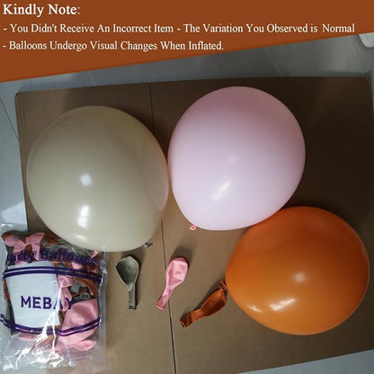 Burnt Orange Boho Balloon Arch Kit, Pastel Brown Macaron Pink Balloons | 155 - Image 3