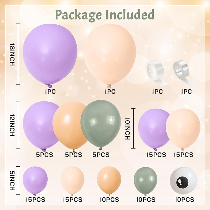 Monster Balloons Arch Kit, Pastel Green Pink Purple Balloon Garland Light Mint - Image 3
