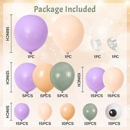 Monster Balloons Arch Kit, Pastel Green Pink Purple Balloon Garland Light Mint - Image 3