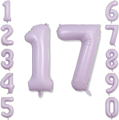 Cream Purple Number 17 Balloon 40 Inch, Foil Digits by Unknown