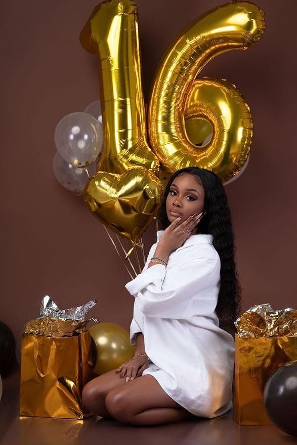 Numbers 15 Balloon 40Inch Gold Balloons - Image 2