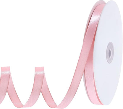woric 120 Yards Pink Ribbon 3/8 Inch Craft Thin Satin Ribbons by woric
