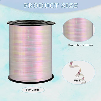 500 Yard Iridescent White Ribbon, 1/5" Ribbon Curling - Image 2